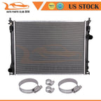 Aluminum Radiator for Dodge Challenger (2009–2019) + 4 Oil Hose Clamps