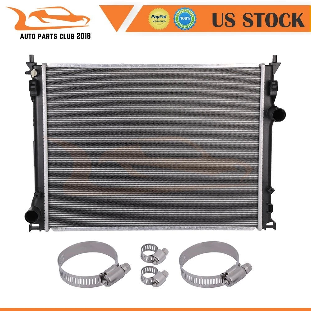 Aluminum Radiator for Dodge Challenger (2009–2019) + 4 Oil Hose Clamps