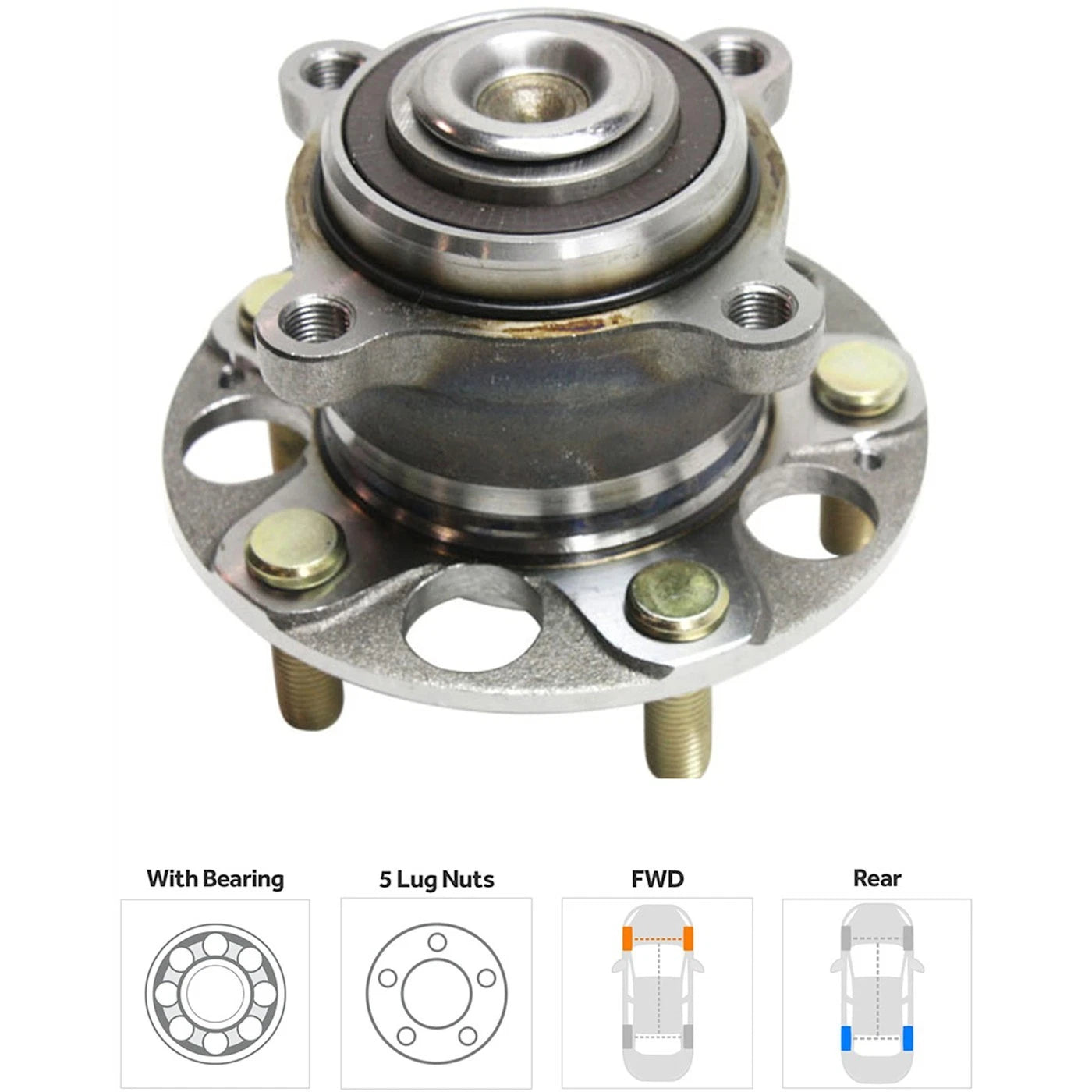Set of 2 Wheel Hubs for Acura TSX