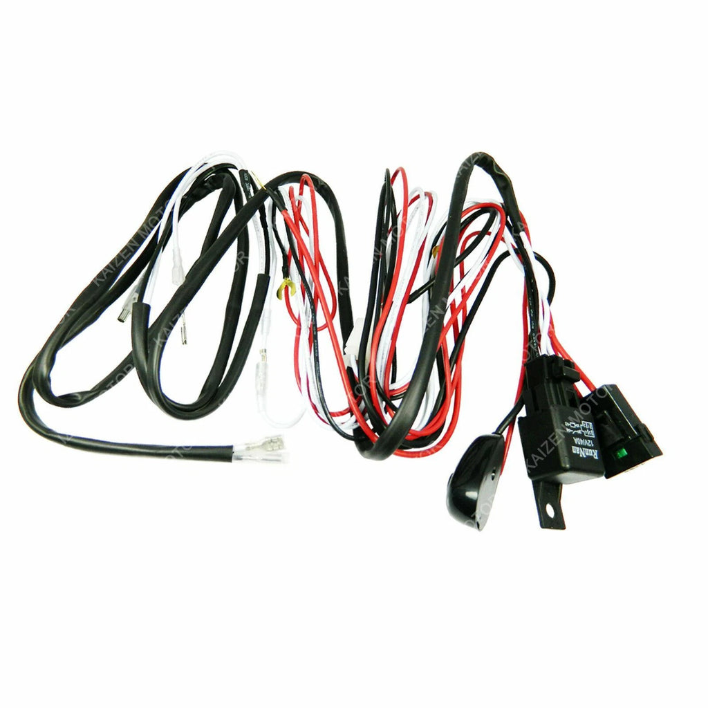 Universal LED Light Bar Wiring Harness Kit for 40 Amp Relay Fuse Switch (-)