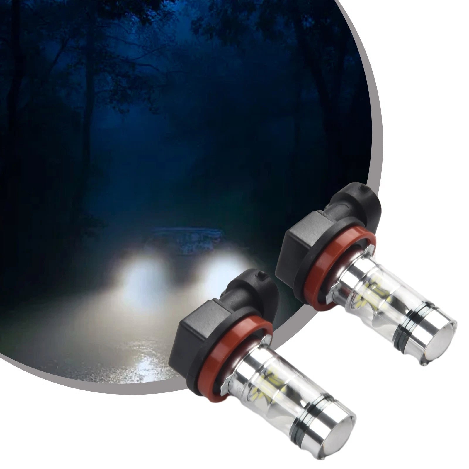 2X H11 H8 10000K 6500K LED Fog Driving Lights 60W