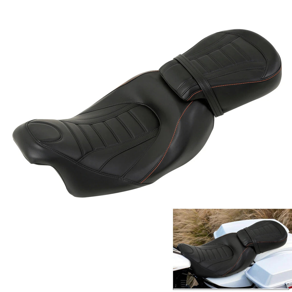 Driver Passenger Seat for Harley Touring Road King Glide (2009–2023) 10 Black