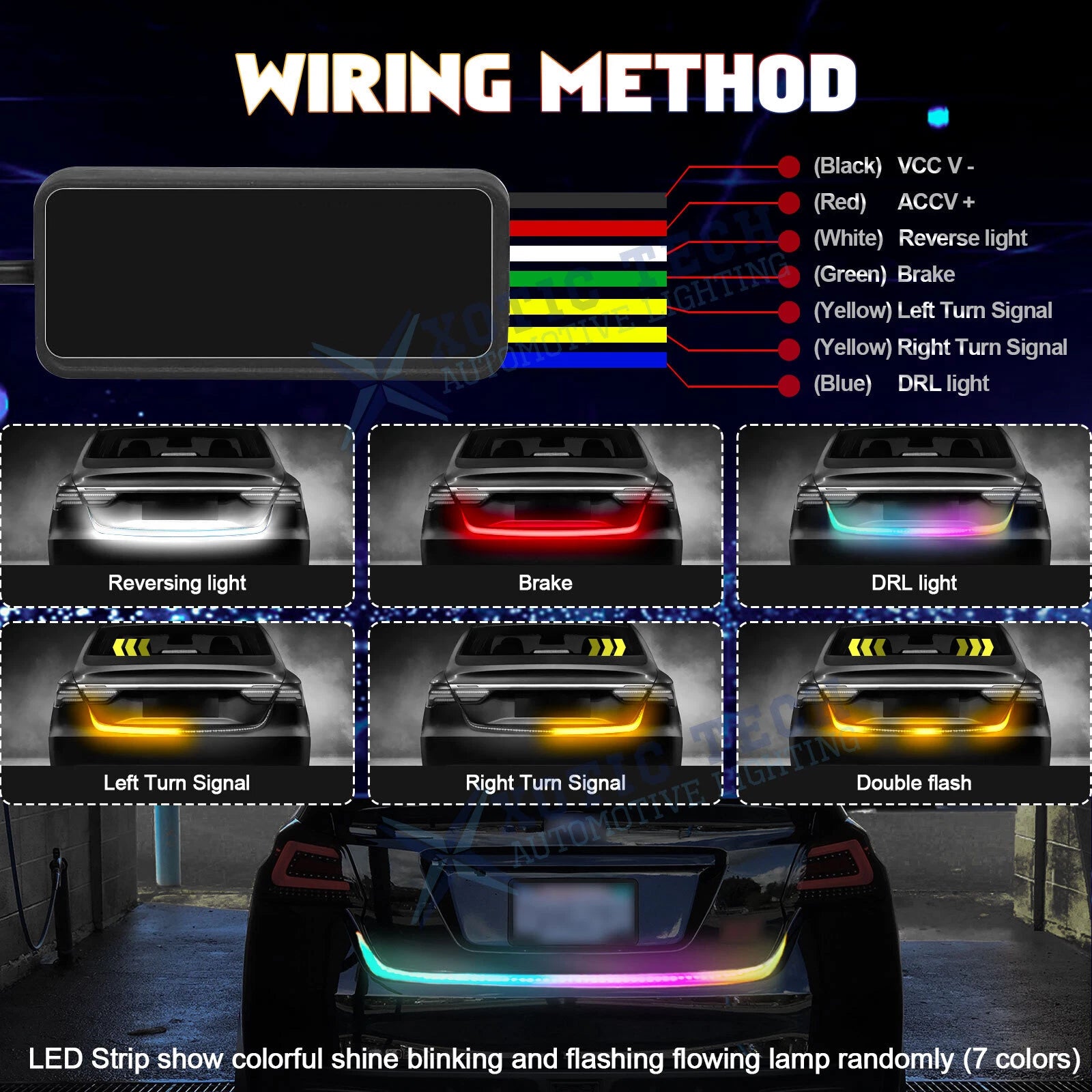 RGB Flowing Rear Tailgate LED Backup Turn Signal Light for Dodge Charger (2011-2023)