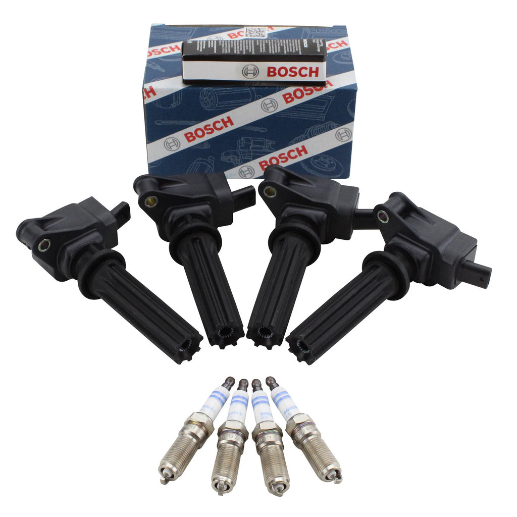 Set of 4 Ignition Coils & 4 Iridium Spark Plugs for Ford L4