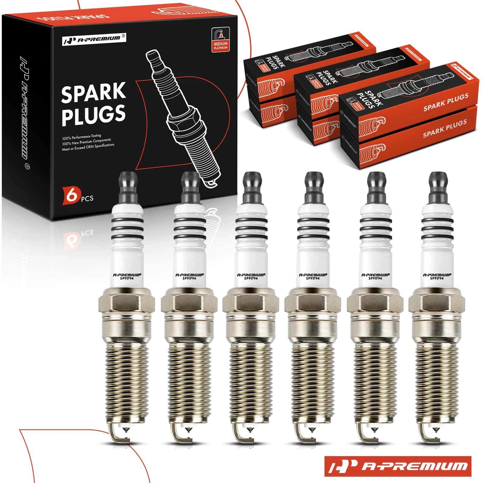 Set of 6 Iridium Platinum Spark Plugs for Ford Expedition (2019)