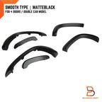 3" Matte Black Fender Flares for Toyota Hilux MK4 MK5 (1997-2004)