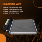 Aluminum Radiator for BMW 318i 318IS 318TI Z3 1.8L 1.9L (1991–1999) 1728905 CU1295