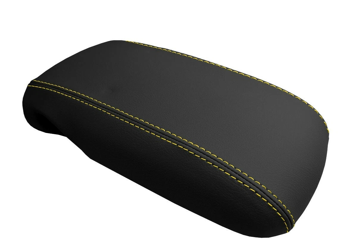 Console Lid Pull Over Cover Leather for Chevrolet Camaro (1997–2002) Yellow Stitch