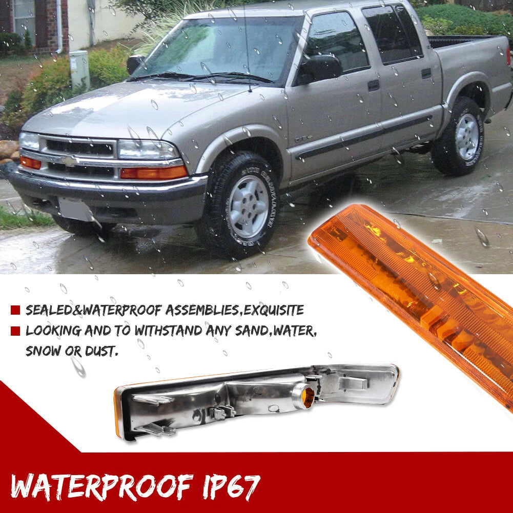 2Pcs Amber Bumper Signal Light Cover for Chevy S10 Blazer GMC Sonoma