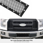 Lower Bumper Grille Insert for Ford F-150 (2015-2017) Black Mesh Steel
