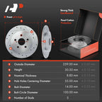 Rear Drilled Rotors and Ceramic Brake Pads for Toyota Corolla (2014–2019)