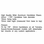 Handle Bar Riser Mounting Clamps for Motorcycle Bike 7/8" (CR T9)