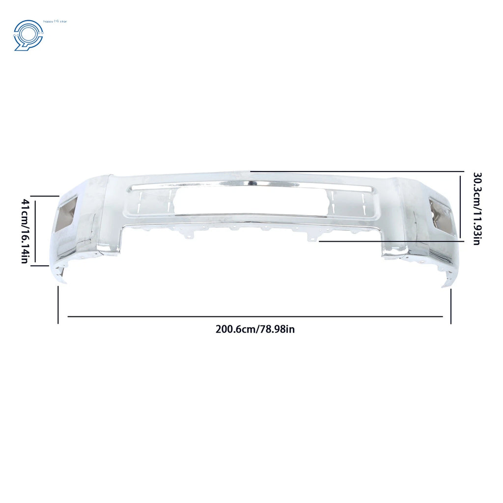 Chrome Split Front Bumper for Chevy Silverado 2500 3500 (2015-2019)