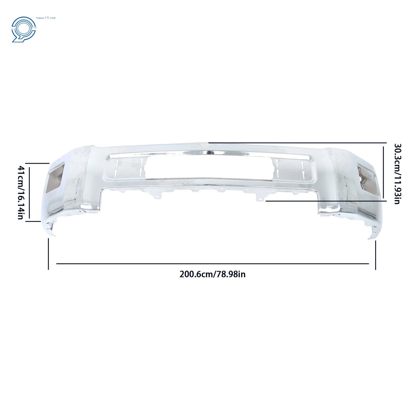 Chrome Split Front Bumper for Chevy Silverado 2500 3500 (2015-2019)