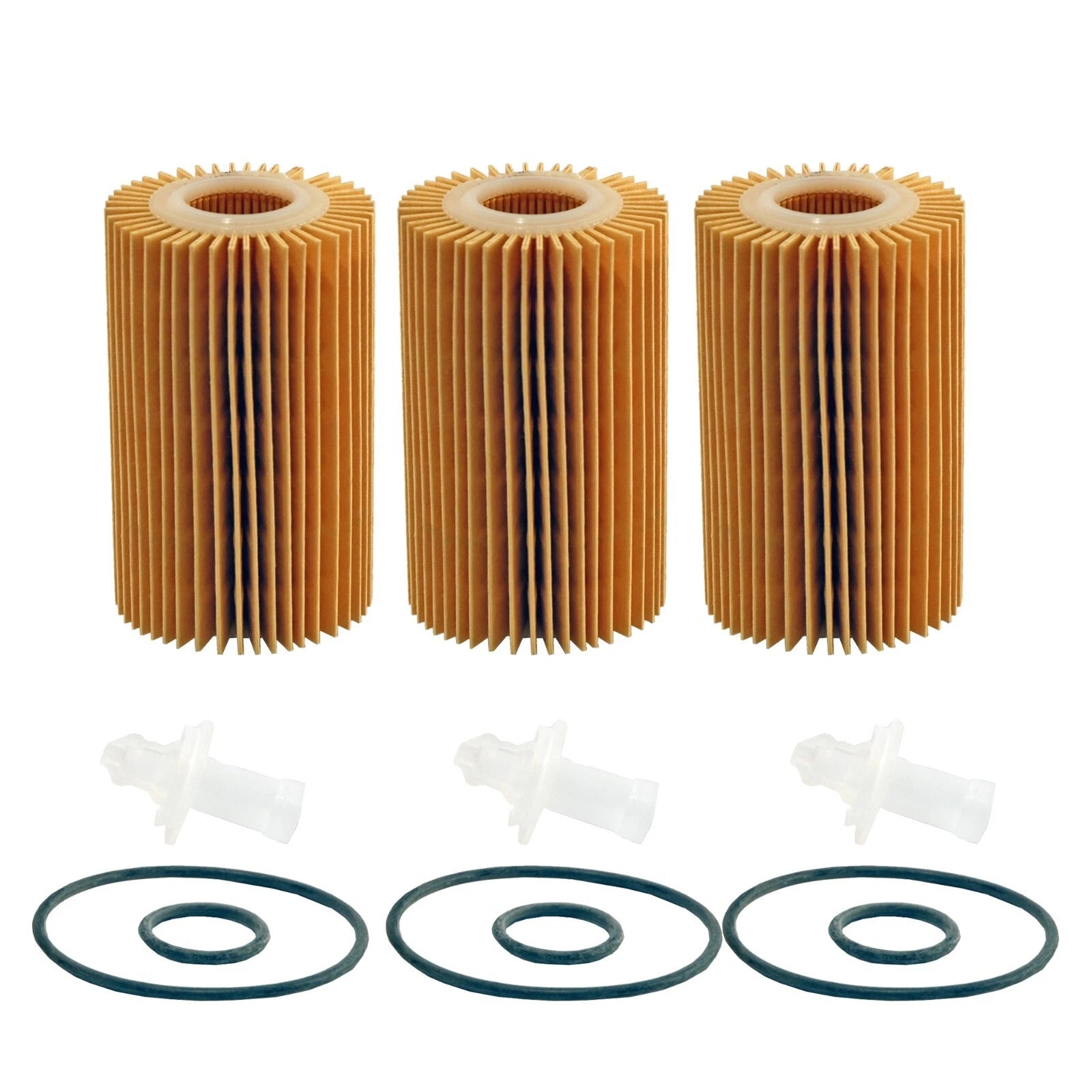 Set of 3 Engine Oil Filters for Lexus Toyota (StdAsp AutoCVT)