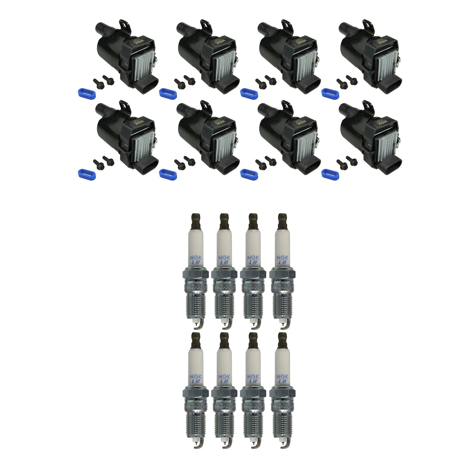 Set of 8 NGK Ignition Coils & Iridium Spark Plugs for Silverado 1500 (2007–2013)