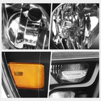 Headlight Assembly for Ram 1500 (2019–2024) Black Housing Amber Corner