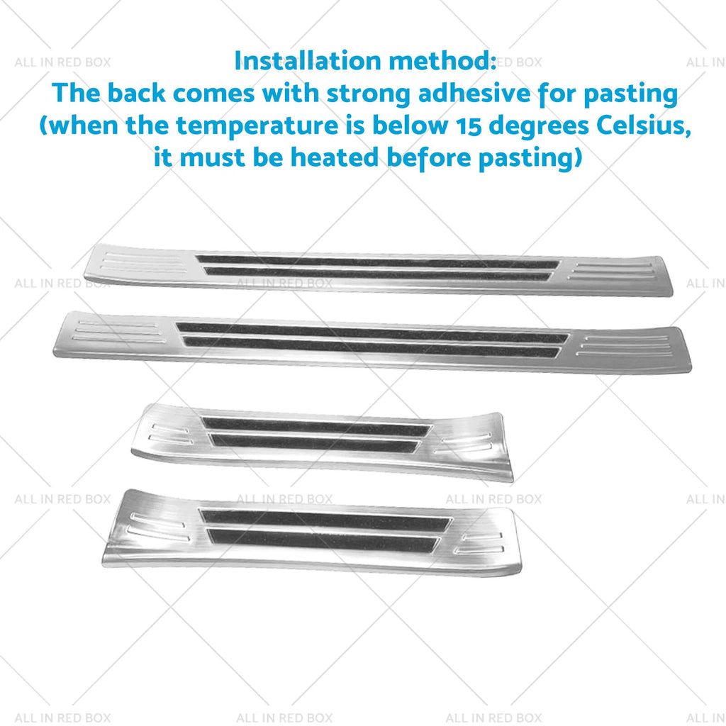 Set of 4 Steel Door Sill Protector Trim Scuff Plates for Subaru Crosstrek (2023)