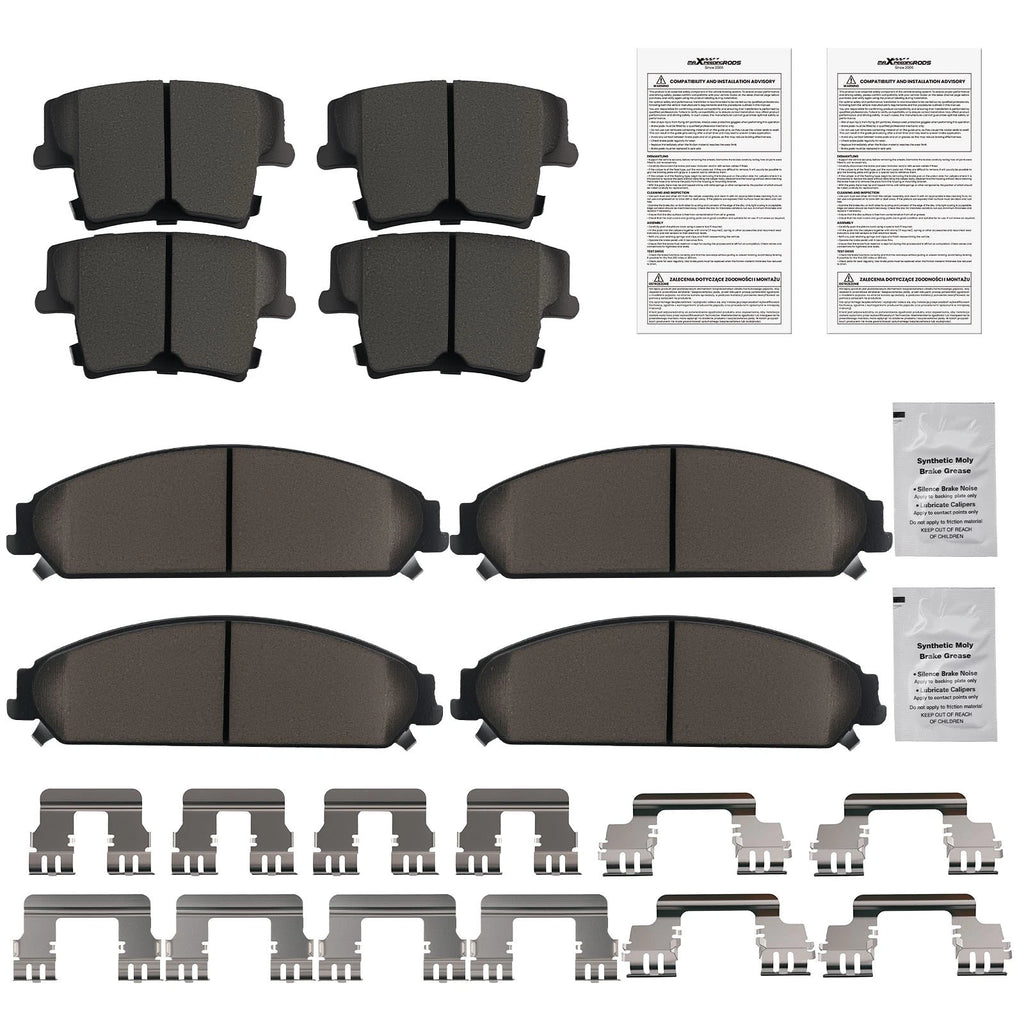 8pcs Ceramic Brake Pads Kit for Dodge Challenger (2009–2023), Avenger (2014)