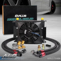 30 Row Aluminum Engine Oil Cooler with Thermostat Adapter Kit and Fan