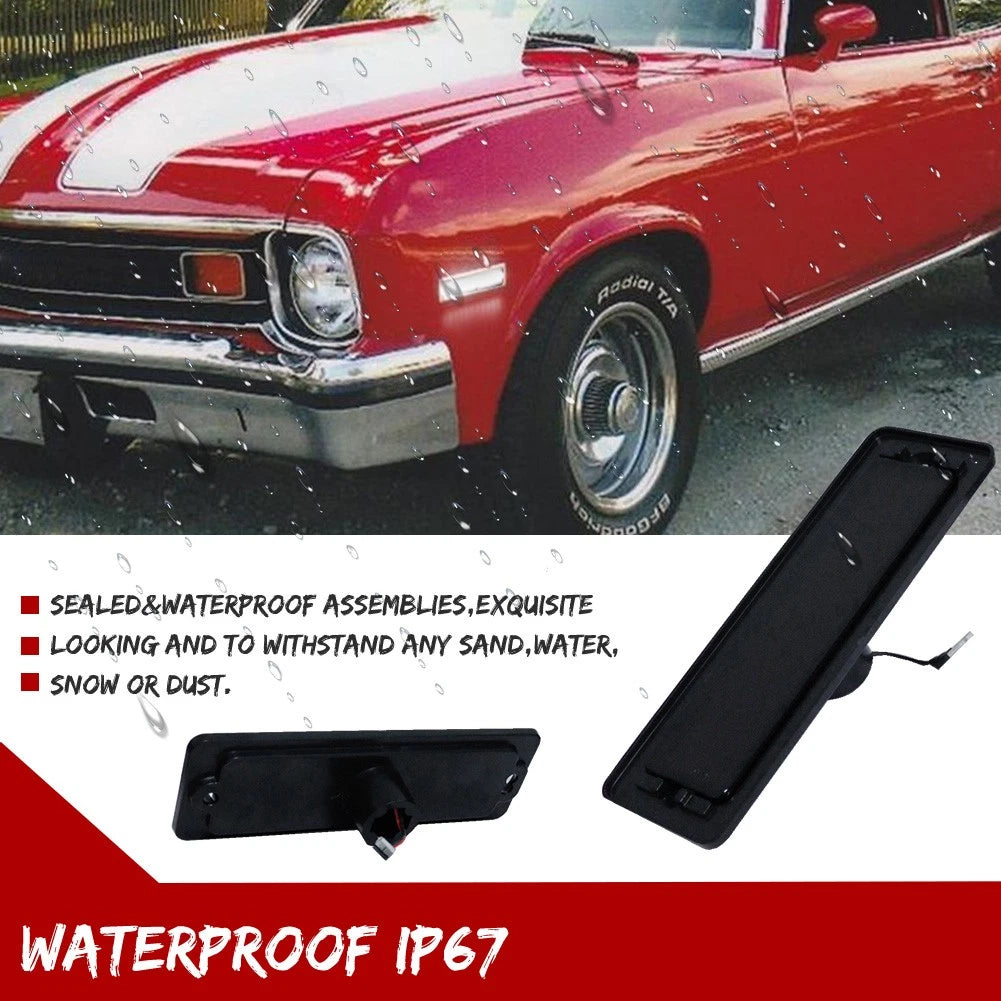Set of 4 Smoked LED Side Marker Lights for Chevy Nova (1970–1974)