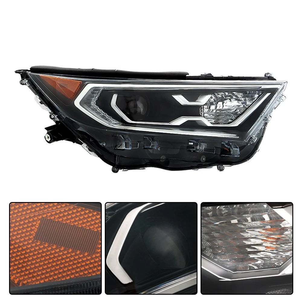 Headlight for Toyota RAV4 XLE Hybrid XSE (2019–2022) Clear RH Housing