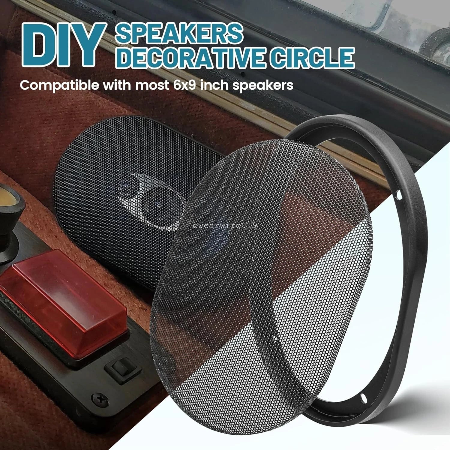 1 Pair Steel Mesh Speaker Grill Covers for Car Audio (Universal Fit)