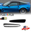 Smoked White LED Rear Bumper Side Marker Lights for Chevy Corvette C6 (2005–2013)
