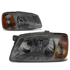 Pair of Smoked Housing Amber Corner Bumper Headlights for Accent (2000–2002)