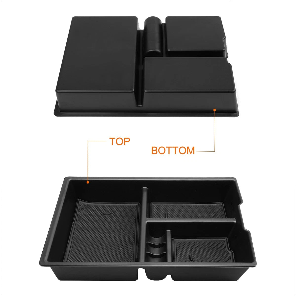 ABS Center Console Storage Box Armrest Organizer Tray for Dodge Ram 1500 (2009–2018)