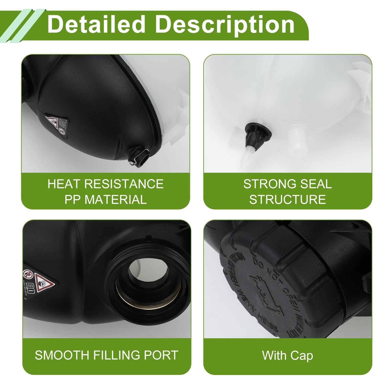 Coolant Expansion Overflow Tank with Cap No. 2045000949 for Mercedes C63 (2008–2015)