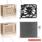 AC Condenser and Cooling Fan Assembly Kit for BMW 528i 540i (1997)