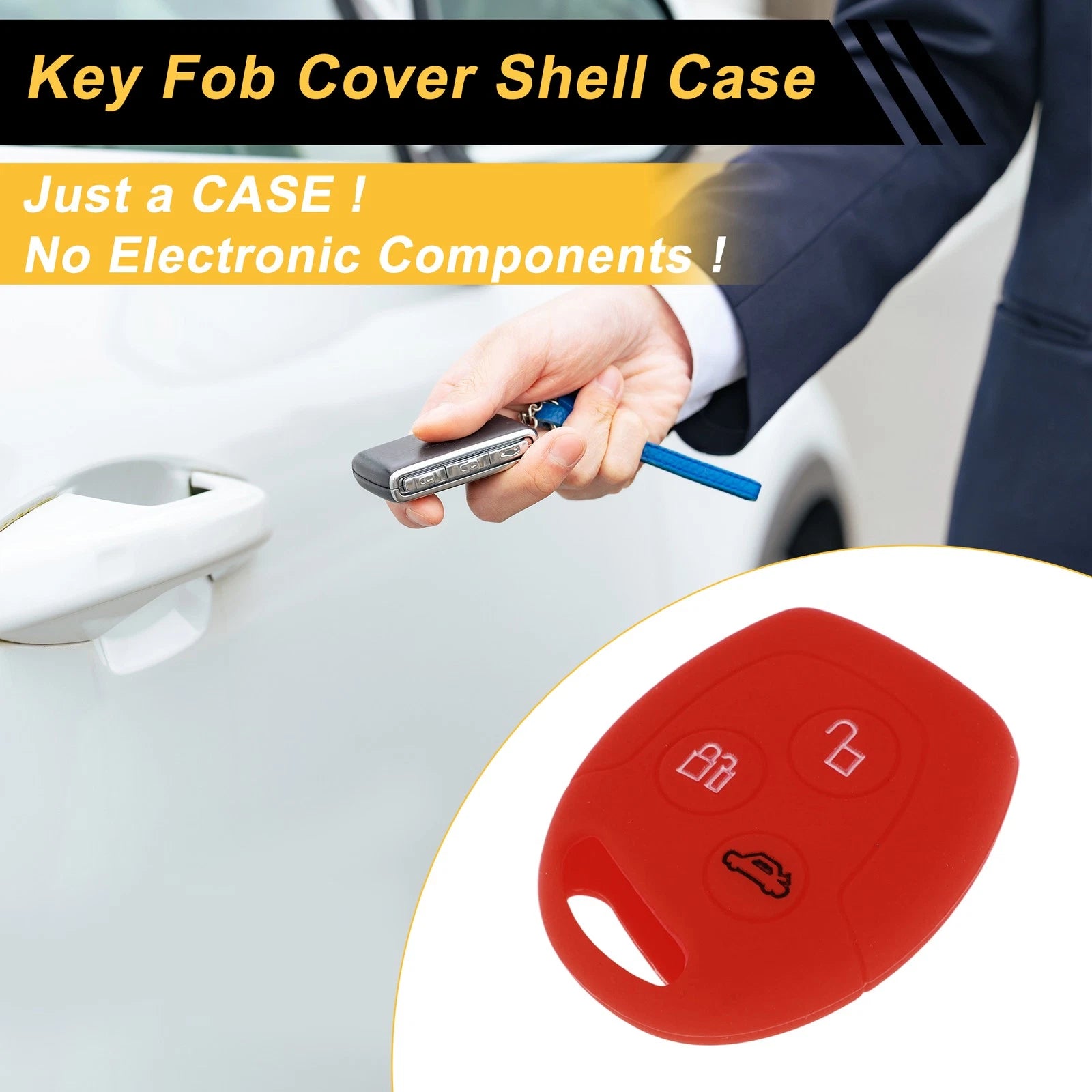 Red Car Key Case for Ford Courier (2016–2023) - 3 Buttons