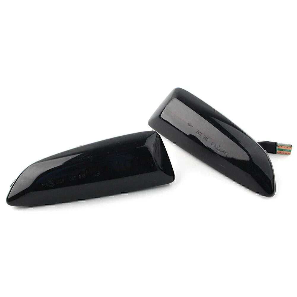 ABS Black Dynamic Amber LED Front Side Marker Lights for Opel Astra (2010-2019)
