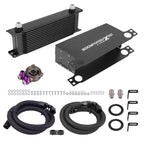 Universal 13 Row Transmission Oil Cooler 10AN with Filter Adapter Hoses