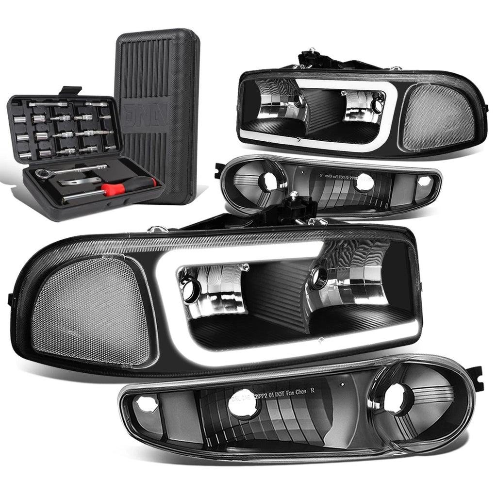 LED DRL Headlights for GMC Yukon XL Sierra Denali (2000–2007)