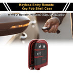 Key Fob Shell Case for Dodge Charger 2006-2023 - 4 Button Black Red