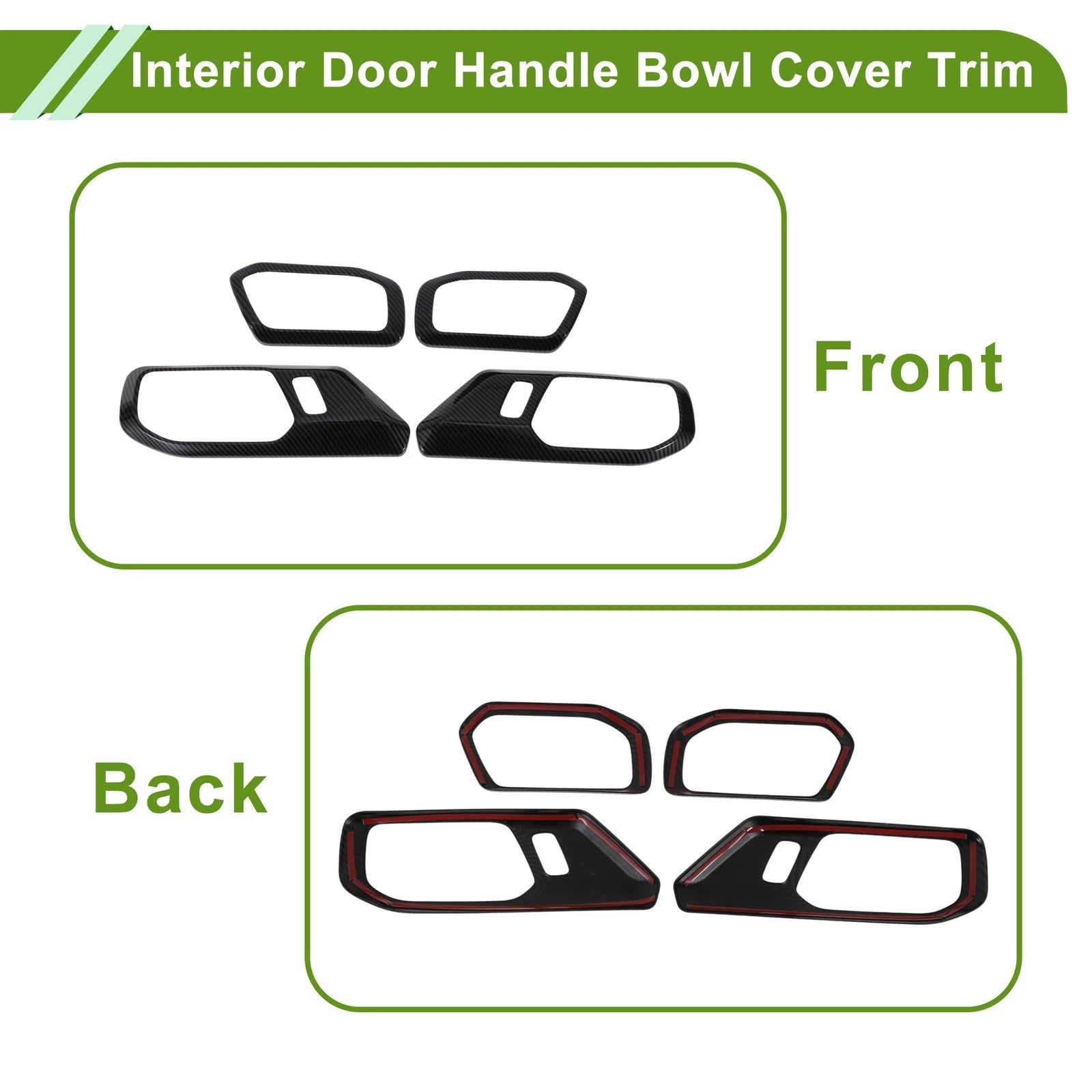 Set of 4 Interior Door Handle Bowl Cover Trim for Ford Bronco (2021–2025)