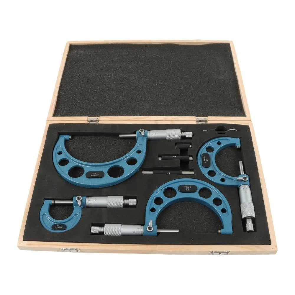 Set of 2 Outside Micrometers with Carbide Tip for Precision Measurement