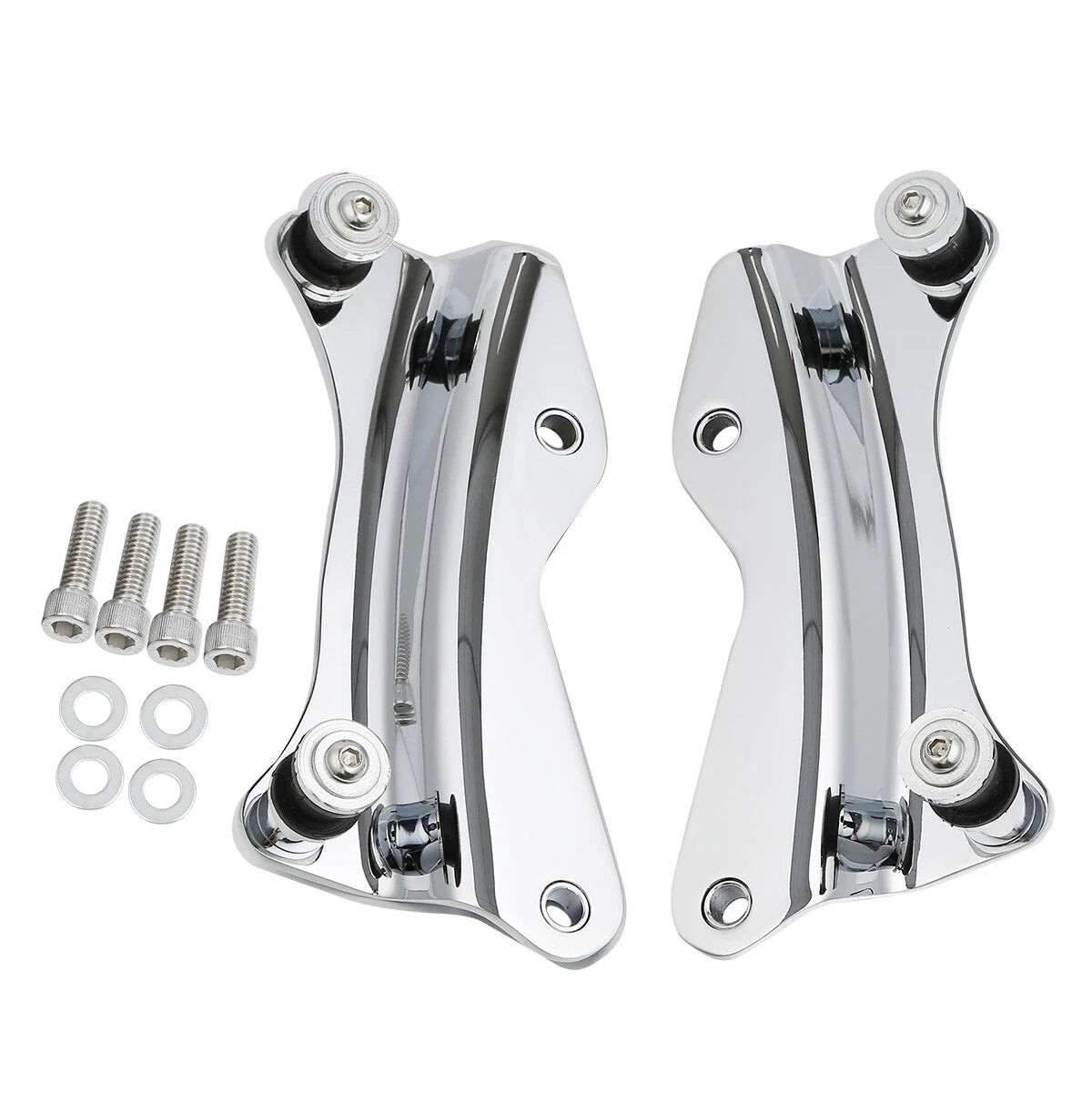 Set of 4 Docking Hardware Kit w/ Covers for Harley Electra Glide (2014–2025) Chrome