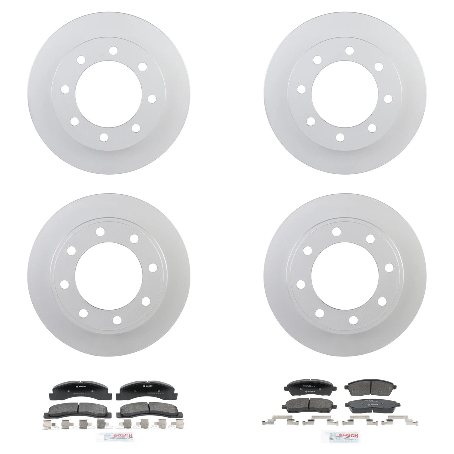 Bosch QuietCast Rotor & Semi-Met Disc Brake Pad Kit for Ford F-250 (2000–2004)