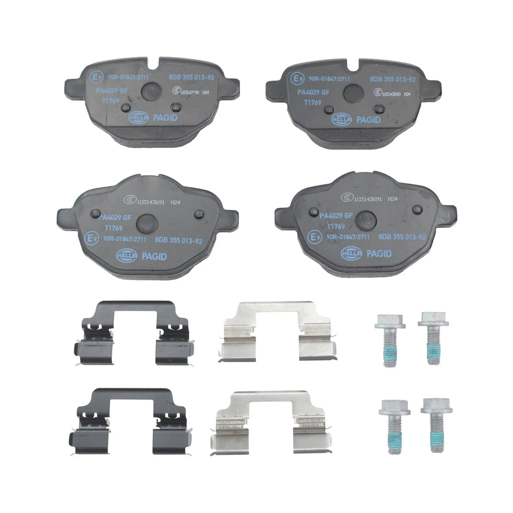 Set of 4 Hella Rear Low-Metallic Brake Pads for BMW F10 I12 F25 F26 E89