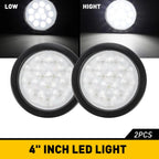 2X 4" 24LED Backup Reverse Tail Lights for Trailer Truck Boat