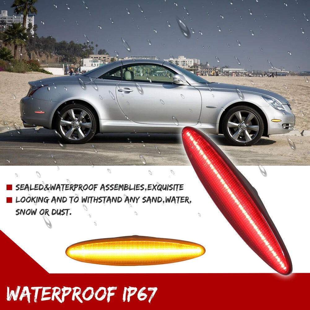 Set of 4 Smoked Bumper Side Marker Lights for Lexus SC430