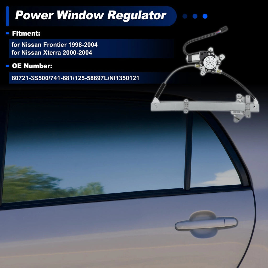 Front Left Power Window Regulator with Motor for Nissan Frontier (2005–2023) No.80721-3S500