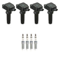 Set of 4 NGK Ignition Coils & Ruthenium Spark Plugs for Edge Escape Focus LR2 MKT