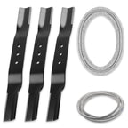 Set of 2 Lawn Mower Blades & 122" Belt for Swisher Finish Cut Mowers