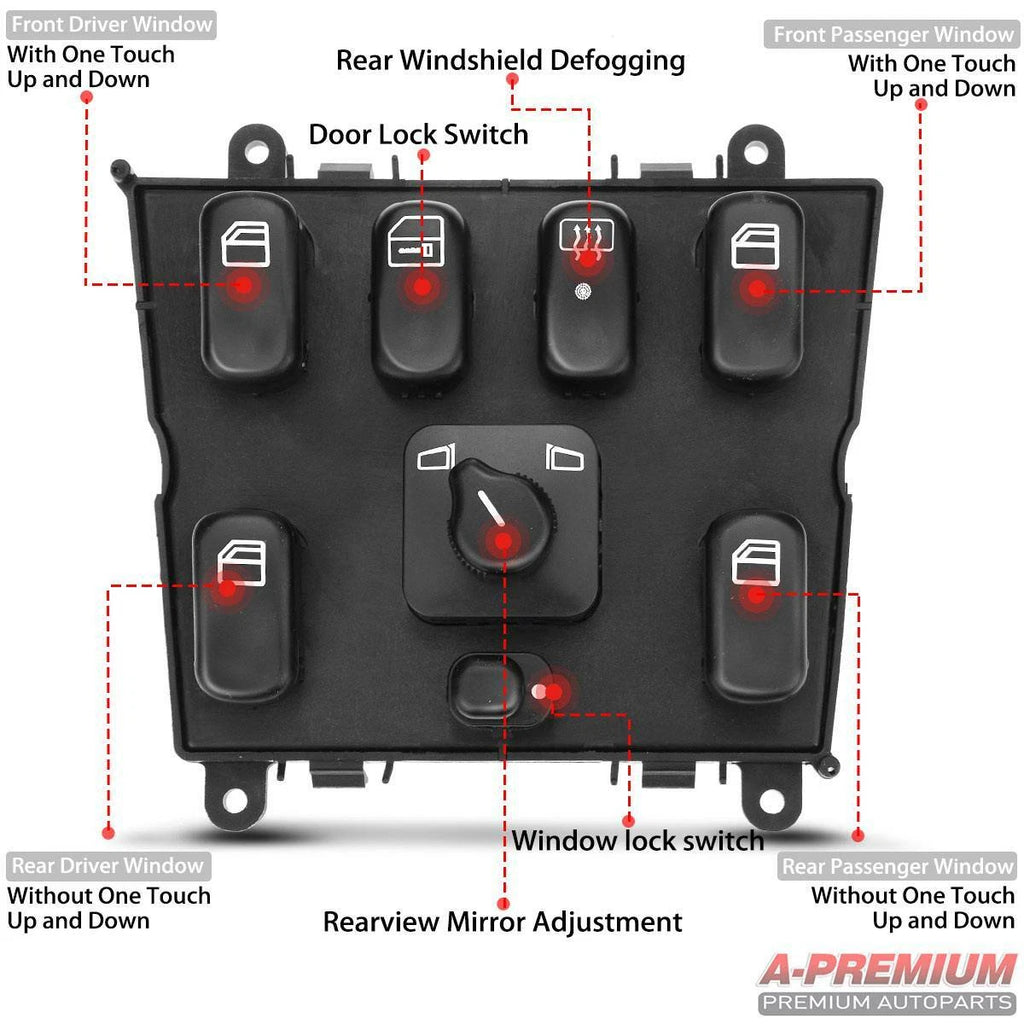 Power Window Switch for Mercedes-Benz ML500, ML55 AMG (2002-2003)