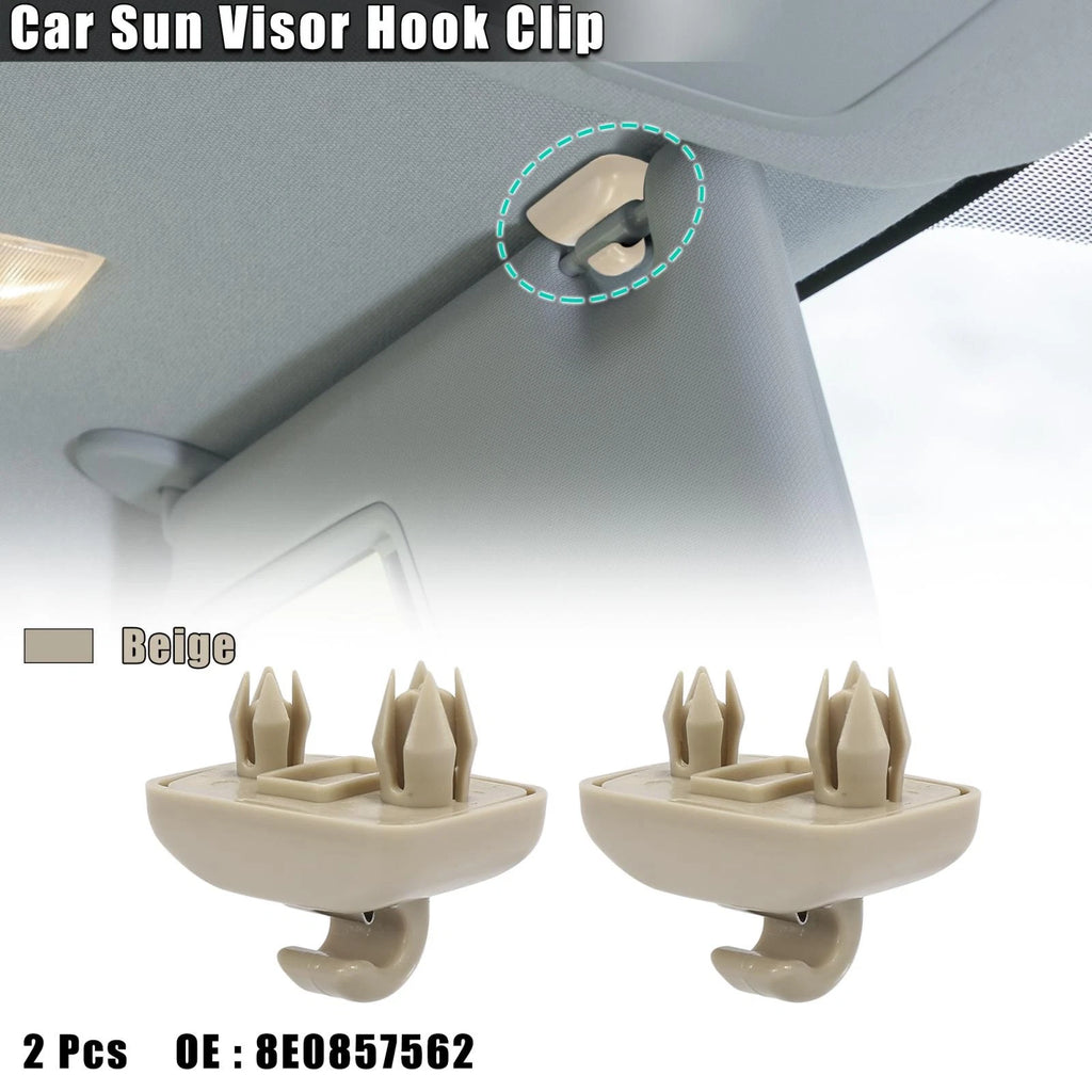 2X Sun Visor Hook Clip Retainer 8U0857562 for Audi S4 (2004–2015)