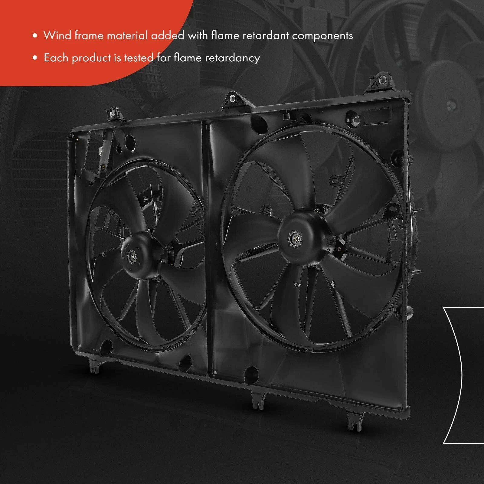 Dual Cooling Fan Assembly with Shroud for Toyota Highlander (2008–2010)